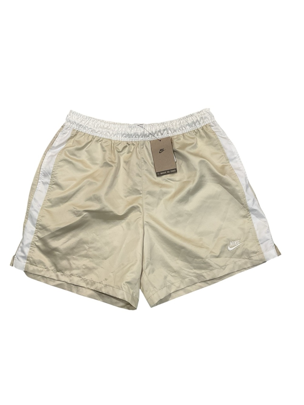 Nike Men's Cream Athletic Shorts with White Side Panels